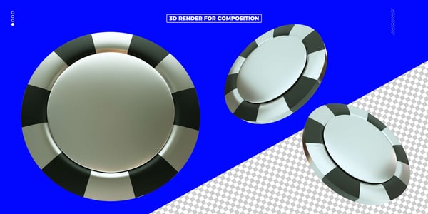 ELEMENTO 3D CASSINO FICHA POKER