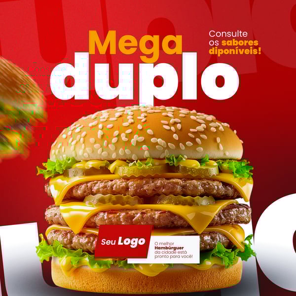 HAMBÚRGUER MEGA DUPLO