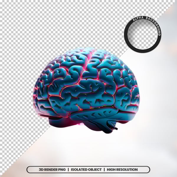3D RENDER CÉREBRO NEUROCIÊNCIA ELEMENTO ÍCONE PSD PNG 7