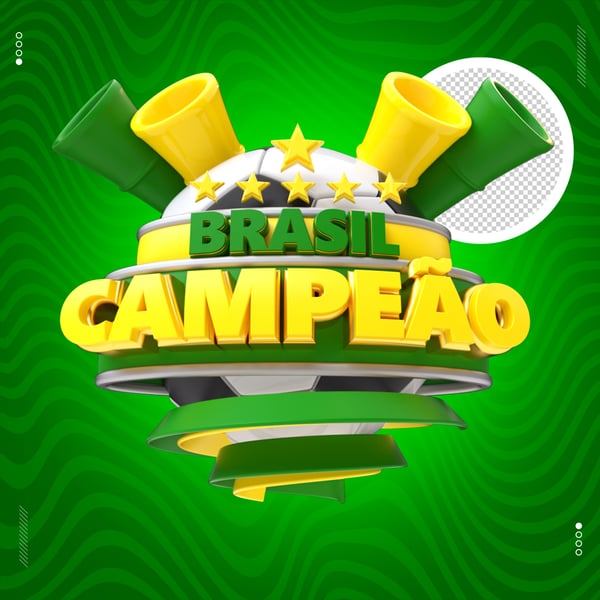 Brasil Campeão Futebol Copa PSD Editável