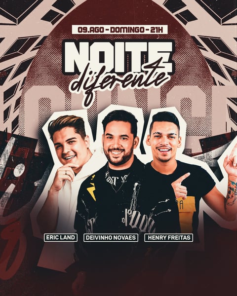 FLYER EVENTO NOITE DIFERENTE FORRÓ PISEIRO PSD EDITÁVEL
