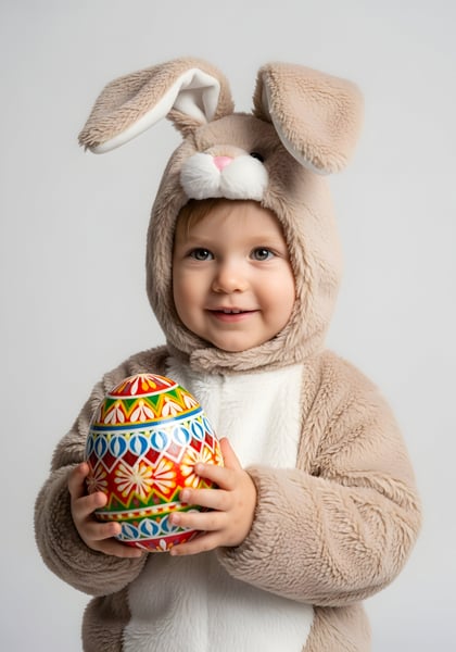 CRIANÇA COM FANTASIA DE COELHINHO DA PÁSCOA 03