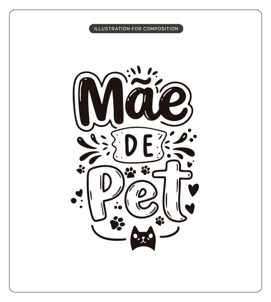 LETTERING MÃE DE PET VECTOR 12