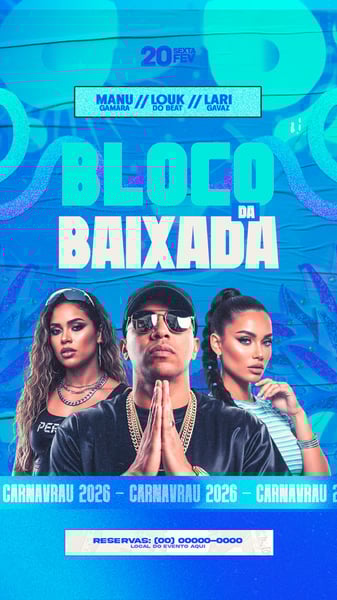 FLYER PARA EVENTOS BLOCO DA BAIXADA STORYS