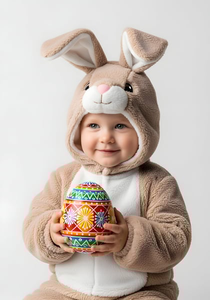 CRIANÇA COM FANTASIA DE COELHINHO DA PÁSCOA 02