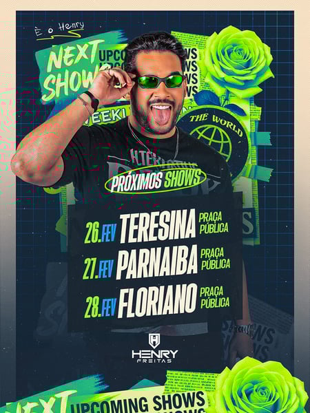 AGENDA SEMANAL PRÓXIMOS SHOWS PSD EDITÁVEL