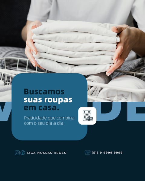 ENL LAVANDERIA BUSCAMOS SUA ROUPAS SOCIAL MEDIA FEED PSD EDITÁVEL