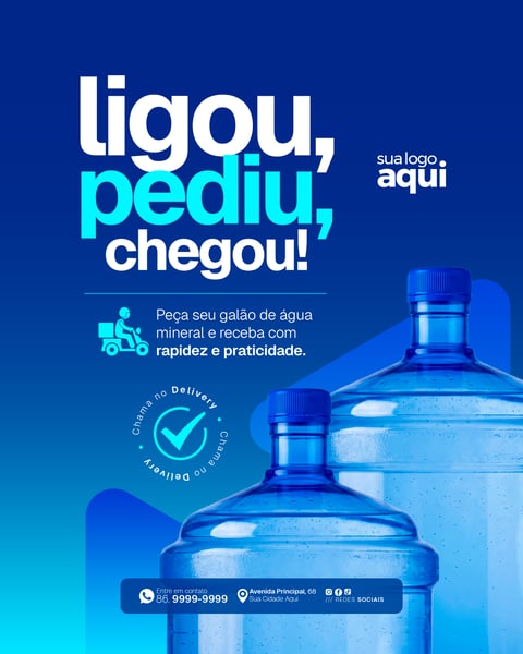 Social Media Distribuidora de Água Delivery
