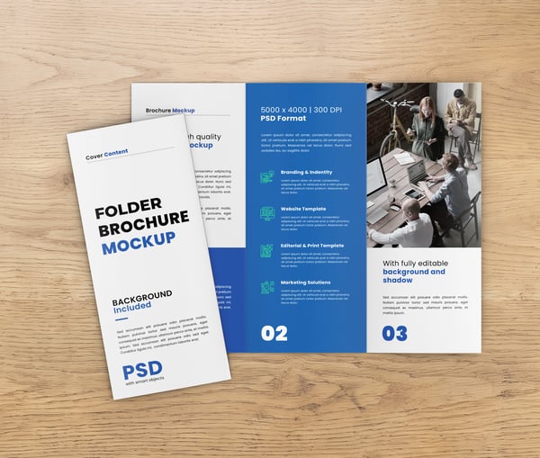 FOLHETO ABERTO E FECHADO PSD EDITÁVEL MOCKUP