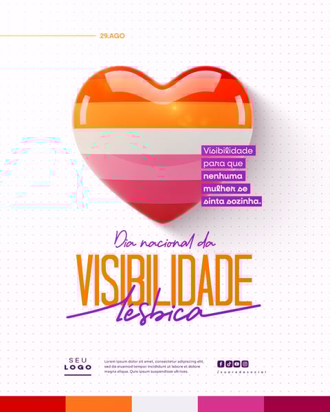 DIA NACIONAL DA VISIBILIDADE LÉSICA 29 DE AGOSTO SOCIAL MEDIA PSD EDITÁVEL 5