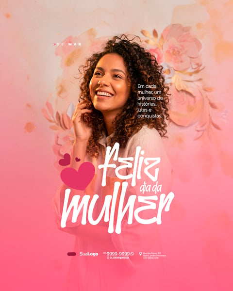 DIA INTERNACIONAL DA MULHER 08 DE MARÇO SOCIAL MEDIA PSD EDITÁVEL 2