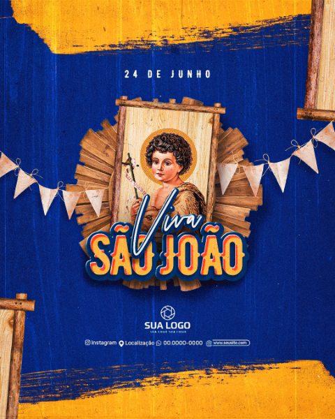 FLYER VIVA SÃO JOÃO, FESTA JUNINA, DATAS COMEMORATIVAS