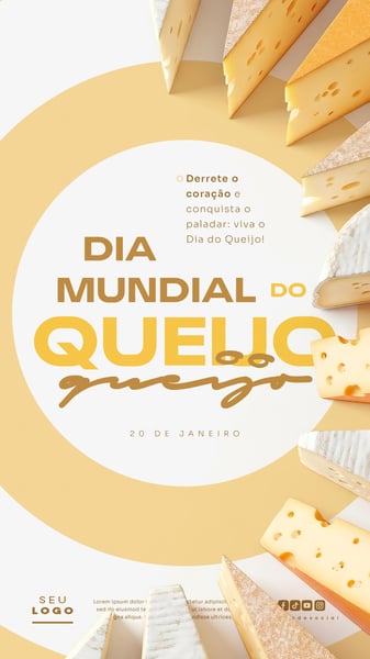 DIA MUNDIAL DO QUEIJO 20 DE JANEIRO STORY SOCIAL MEDIA PSD EDITÁVEL 2