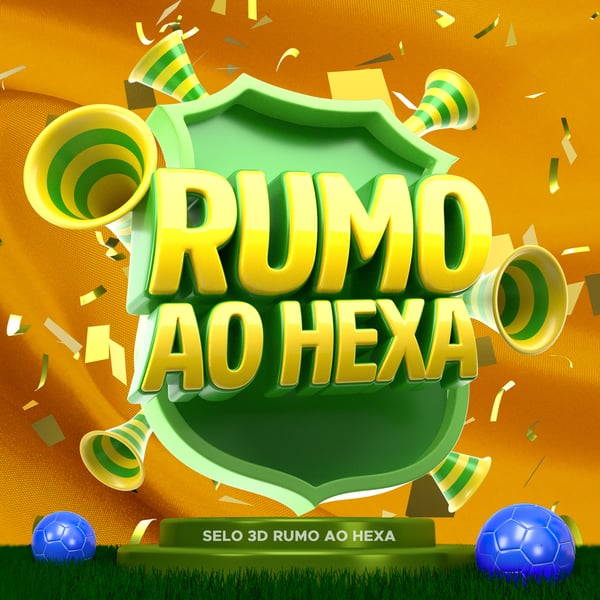 SELO 3D COPA BRASIL RUMO HEXA PNG