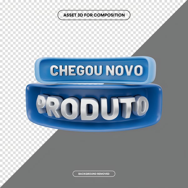 SELO 3D RENDER CHEGOU NOVO PRODUTO CAMPANHA ELEMENTO COMPOSIÇÃO PNG SOCIAL MEDIA 2