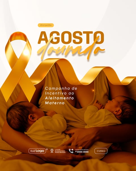 AGOSTO DOURADO CAMPANHA DE INCENTIVO A AMAMENTAÇÃO SOCIAL MEDIA PSD EDITÁVEL 9