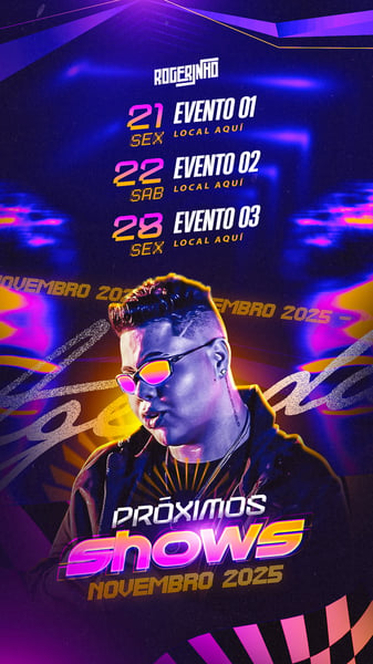 FLYER AGENDA DE SHOWS NOVEMBRO ROGERINHO FORRÓ PISEIRO STORY