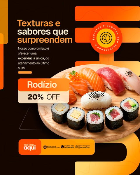 Social Media Sushi Delivery PSD Editável