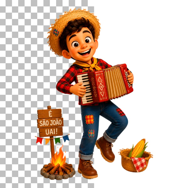 PERSONAGEM DE SÃO JOÃO PSD EDITÁVEL