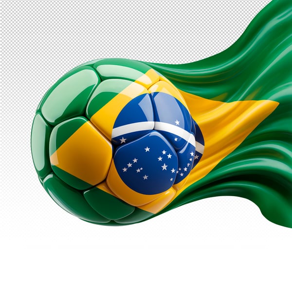 Bandeira do brasil com bola