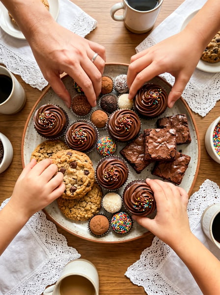 MÃOS SOBRE UMA MESA COMENDO E TOMANDO UM CAFÉ DA MANHÃ 4