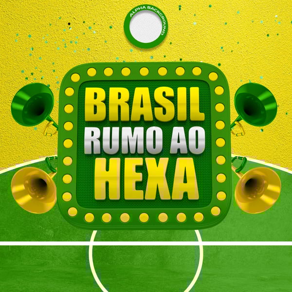 SELO 3D COPA BRASIL RUMO AO HEXA PNG