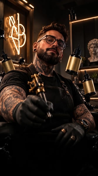 TATUADO NO ESTÚDIO DE TATUAGEM