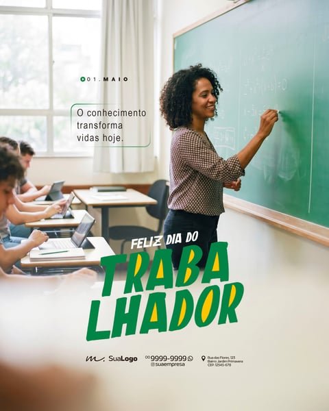 FELIZ DIA DO TRABALHADOR 01 DE MAIO PROFISSÕES SOCIAL MEDIA PSD EDITÁVEL 9