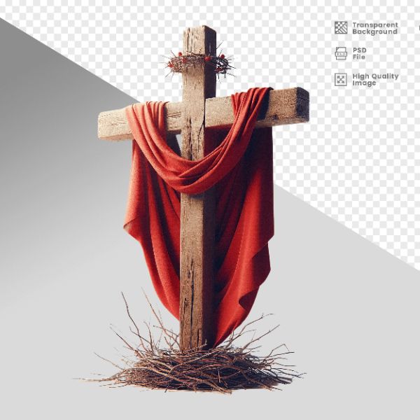 CRUZ DE MADEIRA - ELEMENTO 3D PARA COMPOSIÇÃO