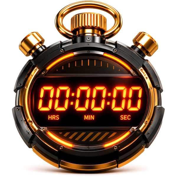 CRONÔMETRO FUTURISTA PRETO E DOURADO