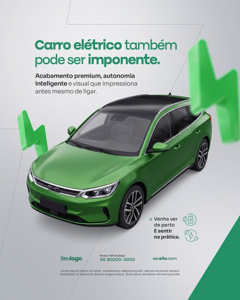 Carros Elétrico Social Media PSD Editável 