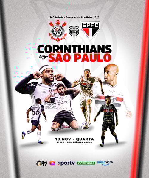 FLYER ESPORTIVO FUTEBOL CAMPEONATO BRASILEIRO CORINTHIANS vs SÃO PAULO