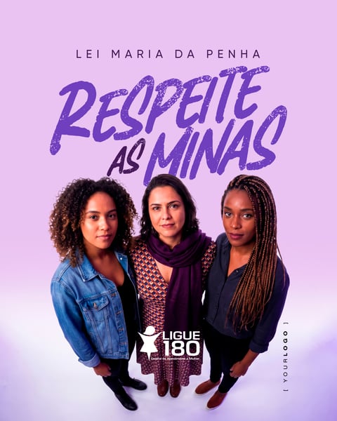 RESPEITE AS MINAS LEI MARIA DA PENHA SOCIAL MEDIA PSD EDITÁVEL