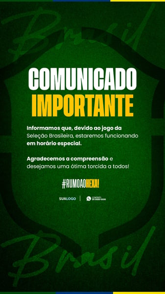 HORÁRIO ESPECIAL DE FUNCIONAMENTO NA JOGOS DA COPA ST