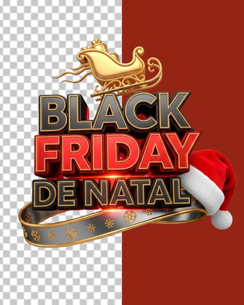 SELO 3D BLACK FRIDAY DE NATAL PNG TRANSPARENTE