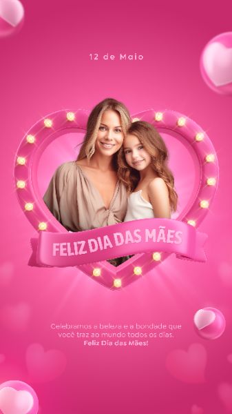 TEMPLATE FELIZ DIA DAS MÃES POST INSTAGRAM STORIES