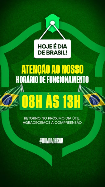 HORÁRIO ESPECIAL DE FUNCIONAMENTO NA JOGOS DA COPA 1