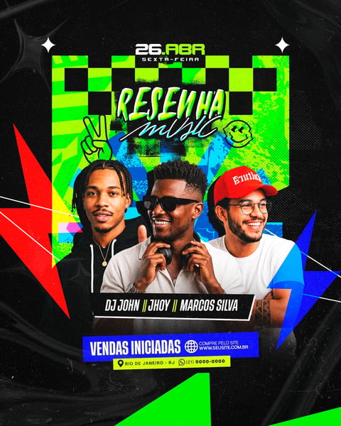 FLYER ARTISTAS E EVENTOS RESENHA MUSIC