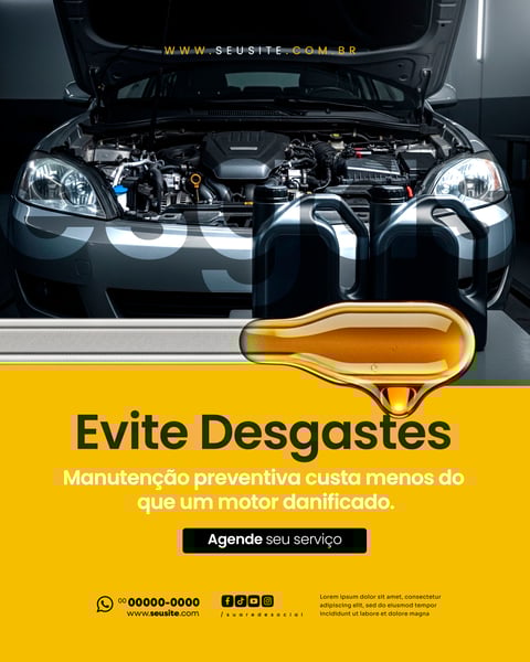Troca de Óleo Oficina Mecânica Social Media PSD Editável 7