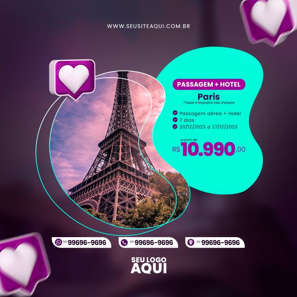 AGÊNCIA DE VIAGENS, TURISMO, VIAJAR | SOCIAL MEDIA | PSD EDITÁVEL