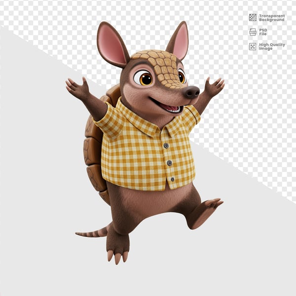 MASCOTE 3D TATU CAIPIRA 15