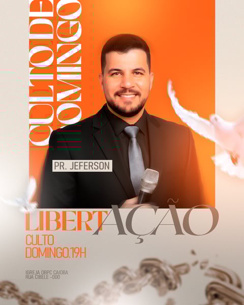 FLYER GOSPEL CULTO DE LIBERTAÇÃO PSD FEED 1