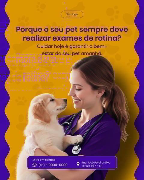 PORQUE O SEU PET SEMPRE DEVE REALIZAR EXAMES DE ROTINA Figma Social Media Template