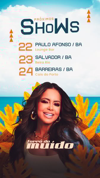 FLYER AGENDA SEMANAL FORRÓ DO MUIDO VERÃO 2026 STORY PSD EDITÁVEL 22