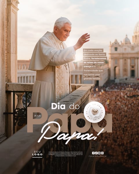 DIA DO PAPA 29 DE JUNHO SOCIAL MEDIA PSD EDITÁVEL 1
