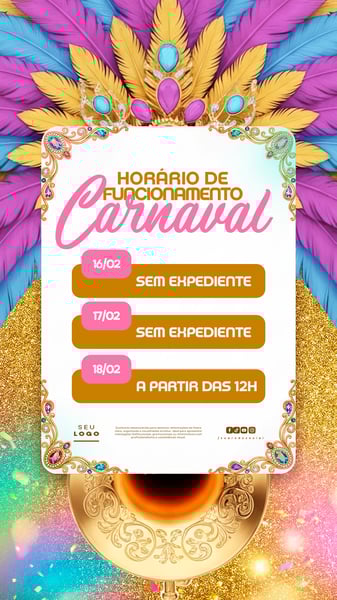 HORÁRIO FUNCIONAMENTO CARNAVAL