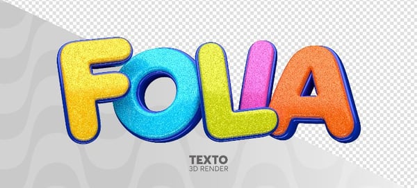 TEXTO 3D FOLIA DE CARNAVAL