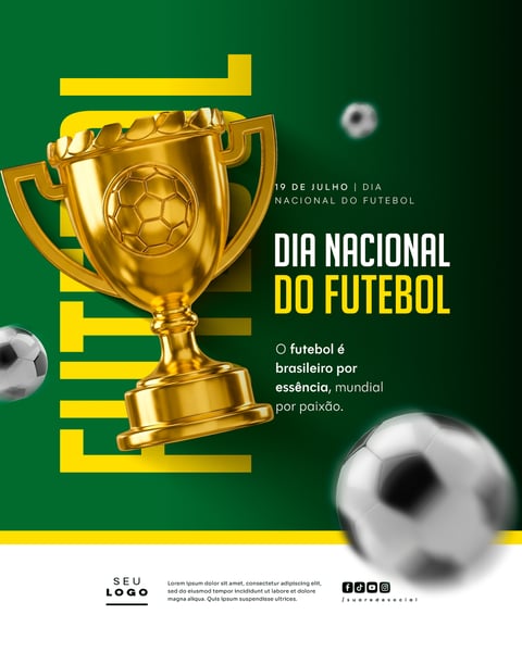 DIA NACIONAL DO FUTEBOL 19 DE JULHO SOCIAL MEDIA PSD EDITÁVEL FEED 6