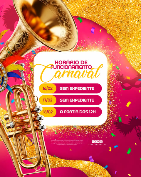 CARNAVAL HORÁRIO ESPECIAL AGENDA DE FUNCIONAMENTO PSD EDITÁVEL 8