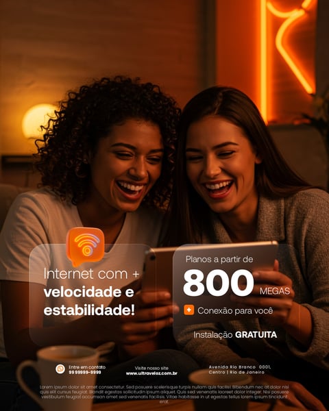 INTERNET COM MAIS VELOCIDADE E ESTABILIDADE SOCIAL MEDIA PSD EDITÁVEL